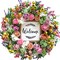 Welcome Blooms: 18" Colorful Berries & Flowers Wreath for Front Door